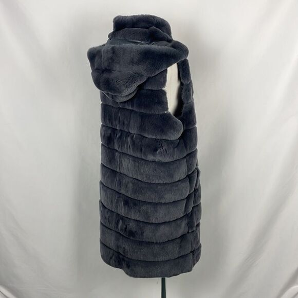 Suprema Grey Mink Fur Nylon Jacket - Picture 4 of 6